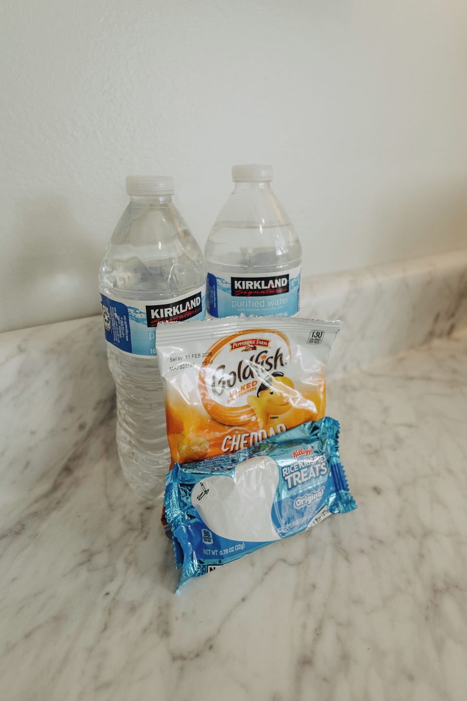 Complimentary water and snacks