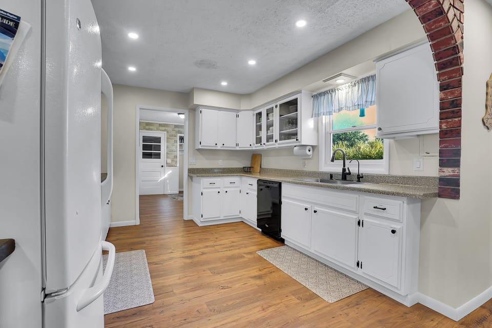 Kitchen area with everything you need for a stay-in getaway!