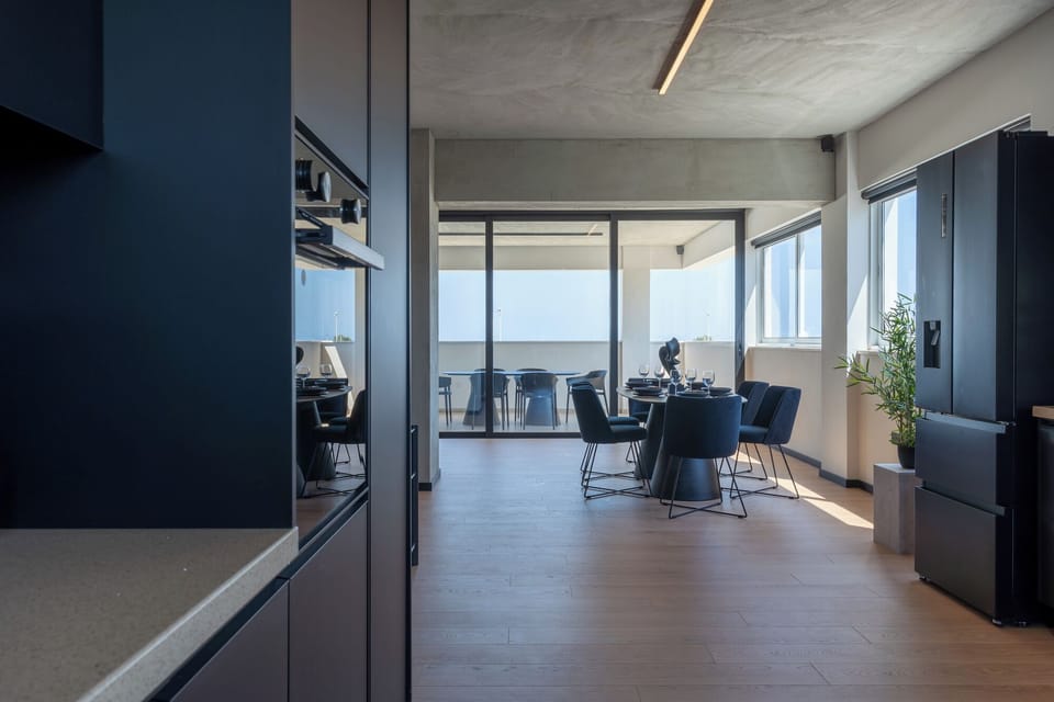 Apartment, 3 Bedrooms, Balcony, Sea View | Private kitchen | Espresso maker, fridge, microwave, oven
