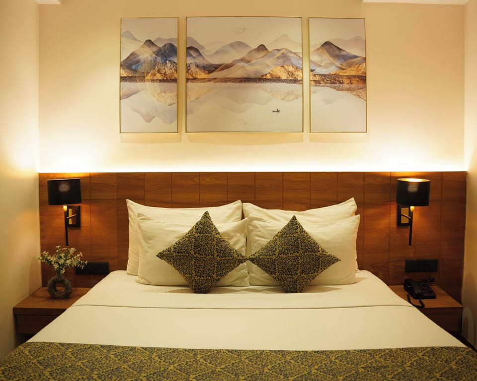 Deluxe Double Room | Premium bedding, memory foam beds, laptop workspace, iron/ironing board