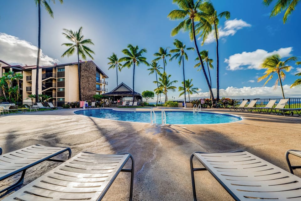 Relaxing pool overlooking the sparkling Pacific