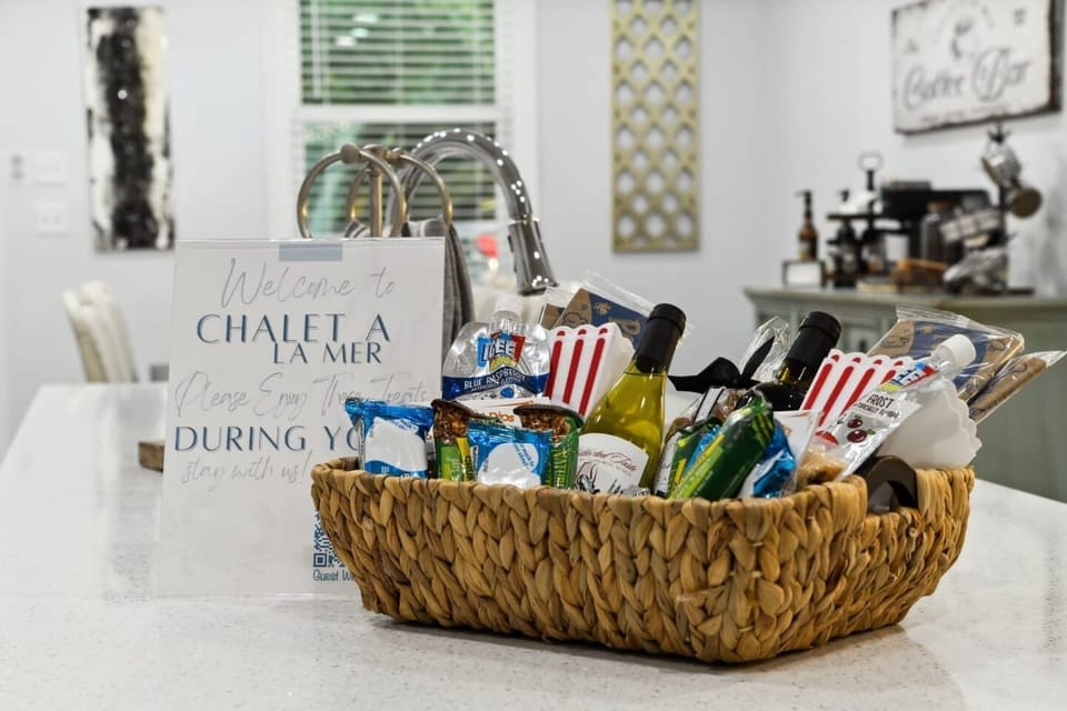 Indulge our snack baskets in each chalet (:
