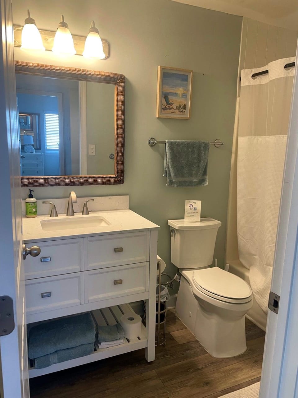 Second bathroom with updated vanity