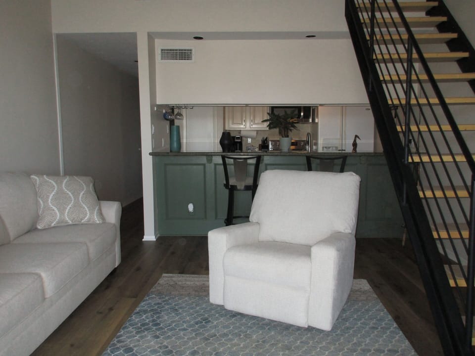 Living room open to kitchen. 