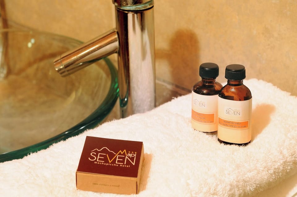 Shower, towels, soap, shampoo