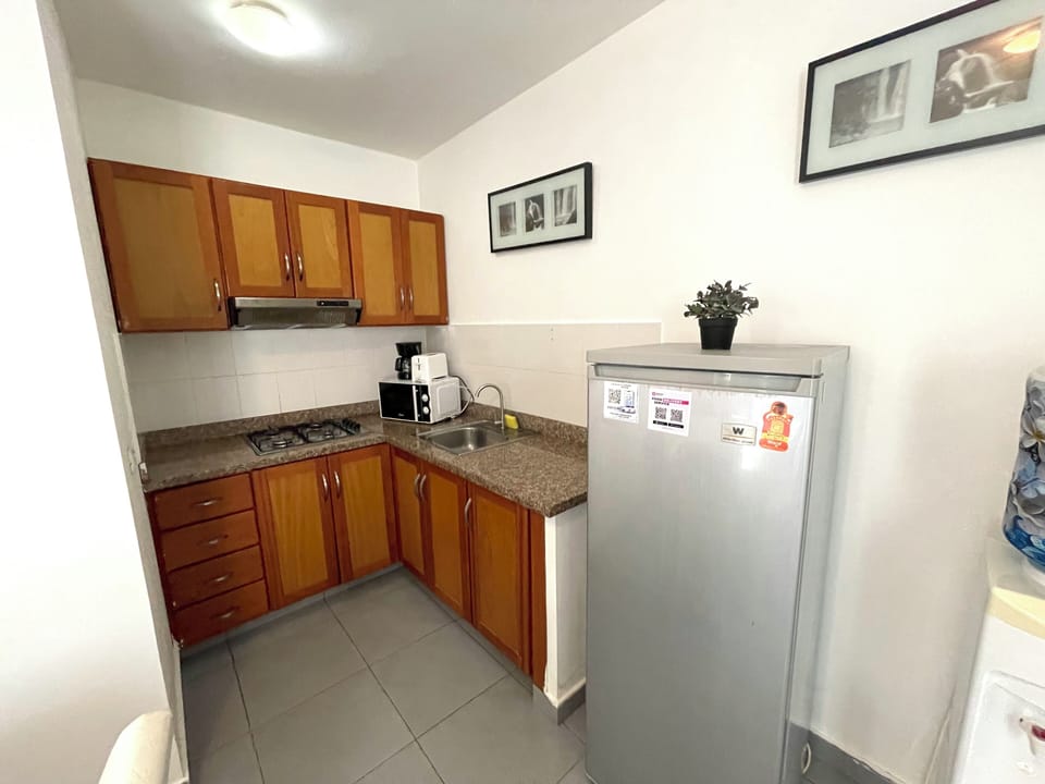 Executive Apartment, 1 Bedroom, Garden View | Private kitchen | Fridge, stovetop, coffee/tea maker, cookware/dishes/utensils