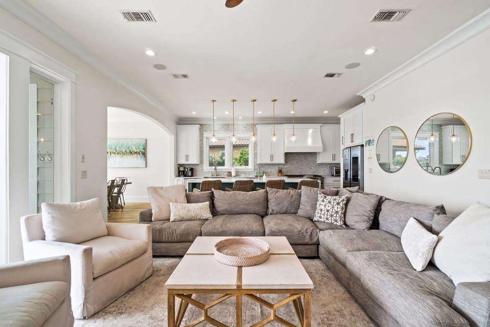 First Floor Living Room & Lake Views