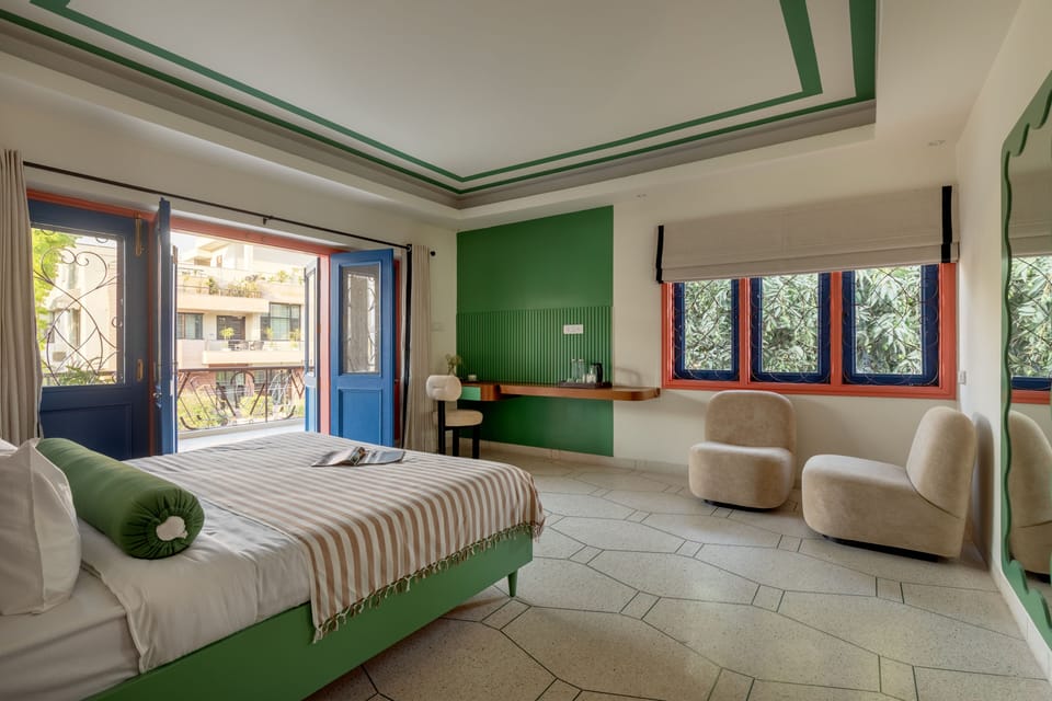 Suite, Balcony, Garden View | Premium bedding, desk, laptop workspace, blackout drapes