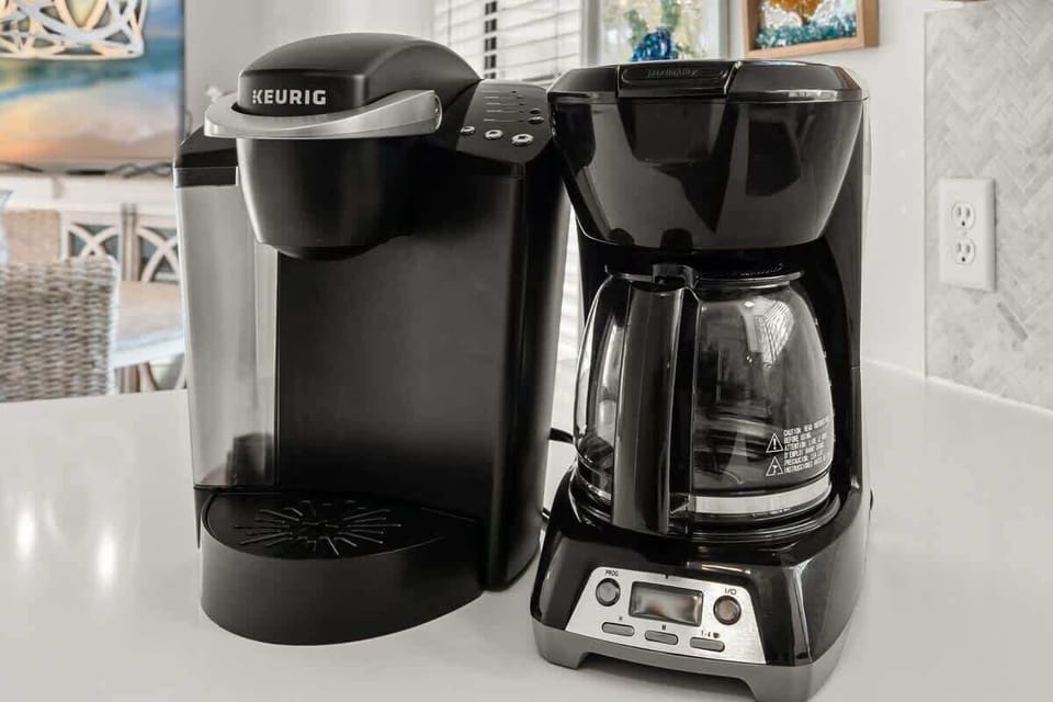 Drip & Keurig coffee maker included in your stay.