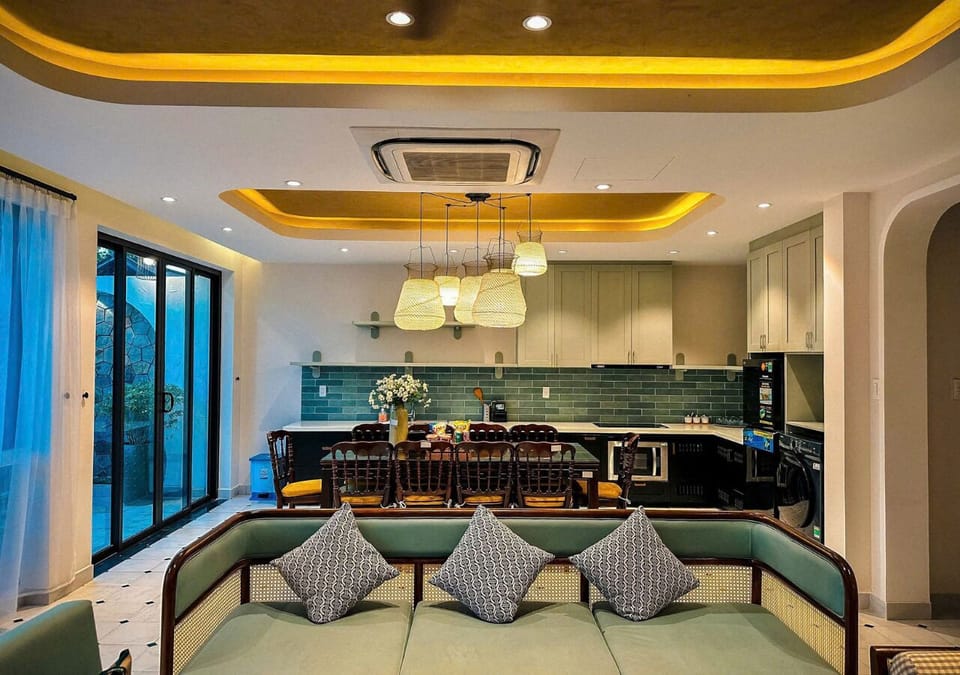 Deluxe Villa, Balcony, Pool View | Private kitchen | Full-size fridge, microwave, oven, rice cooker