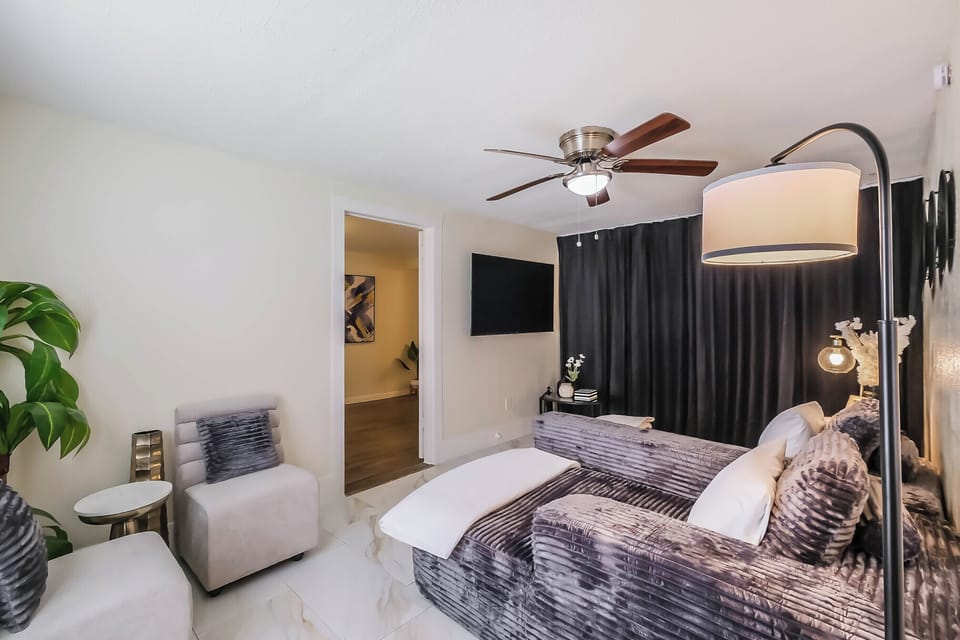 2 can sleep in this living space, featuring a convertible sofa, 