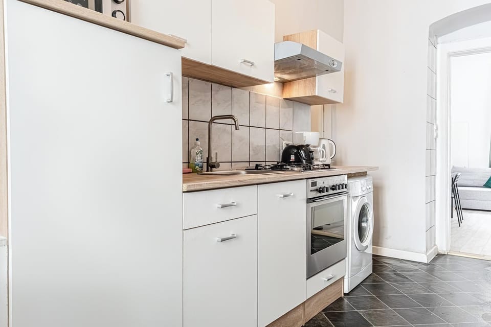 Basic Apartment | Private kitchen | Fridge, microwave, oven, stovetop
