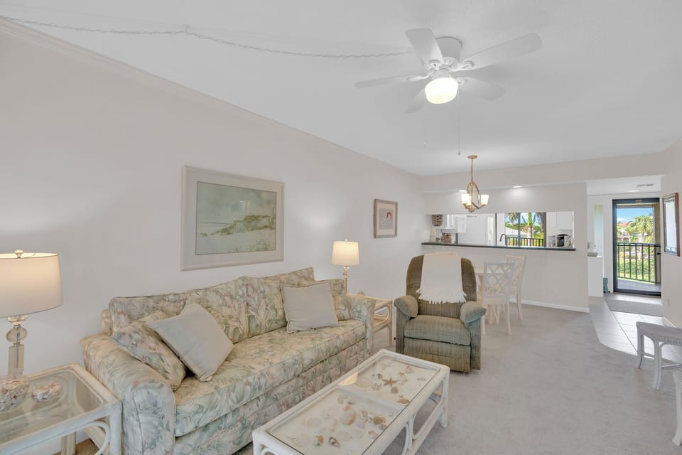 Relax in the comfortable livingroom after a long day in the sun.