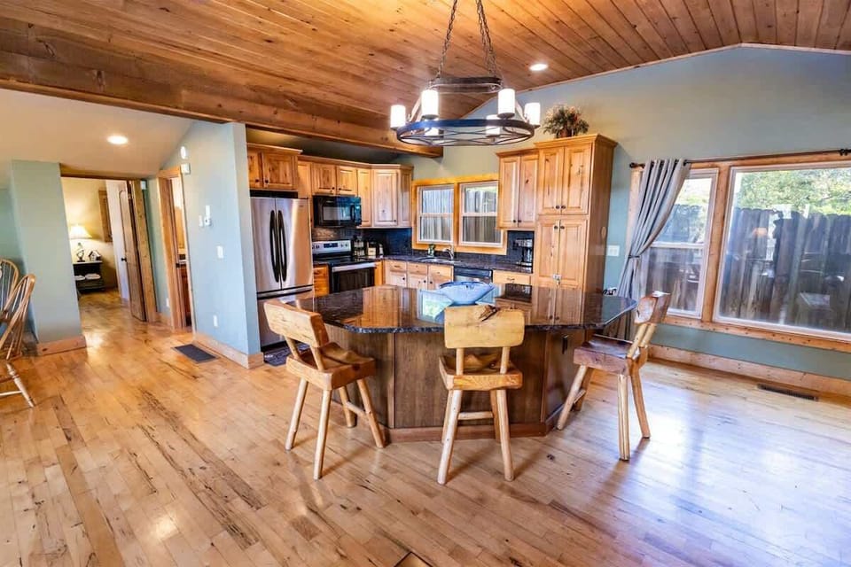 Spacious kitchen with island