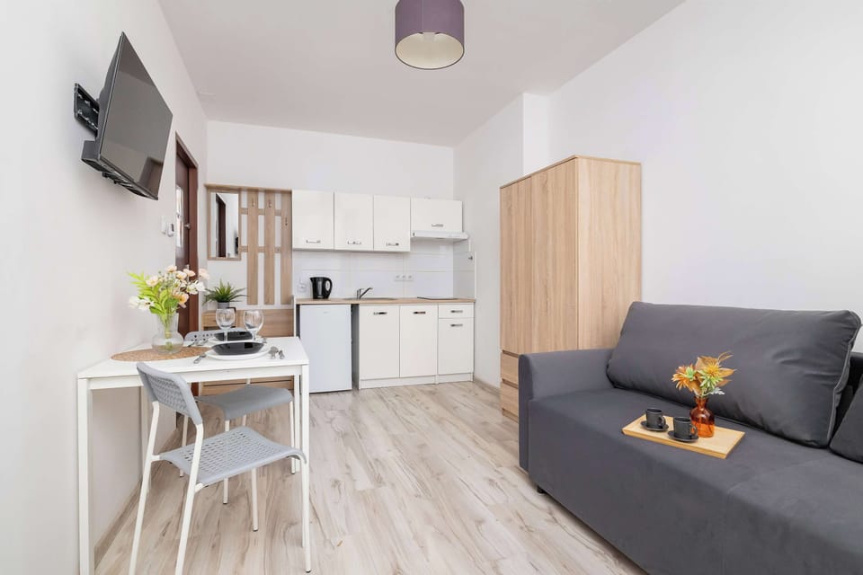 The living area offers a perfect blend of comfort and modern style. 