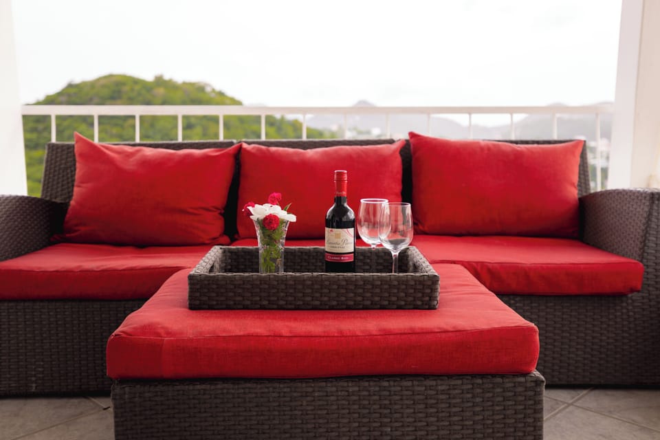 Upper balcony with mountain and Marina view opens to stunning sunsets.