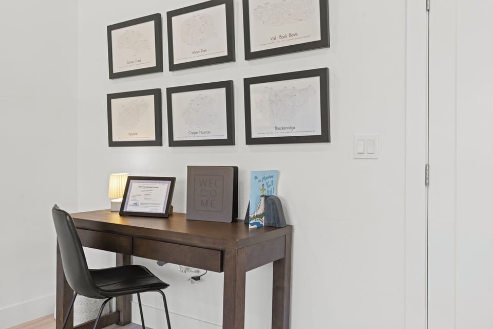 Desk for dedicated work space.