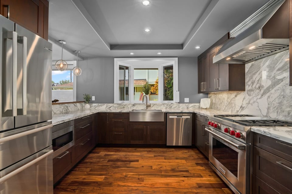 Modern clean kitchen with premium appliances