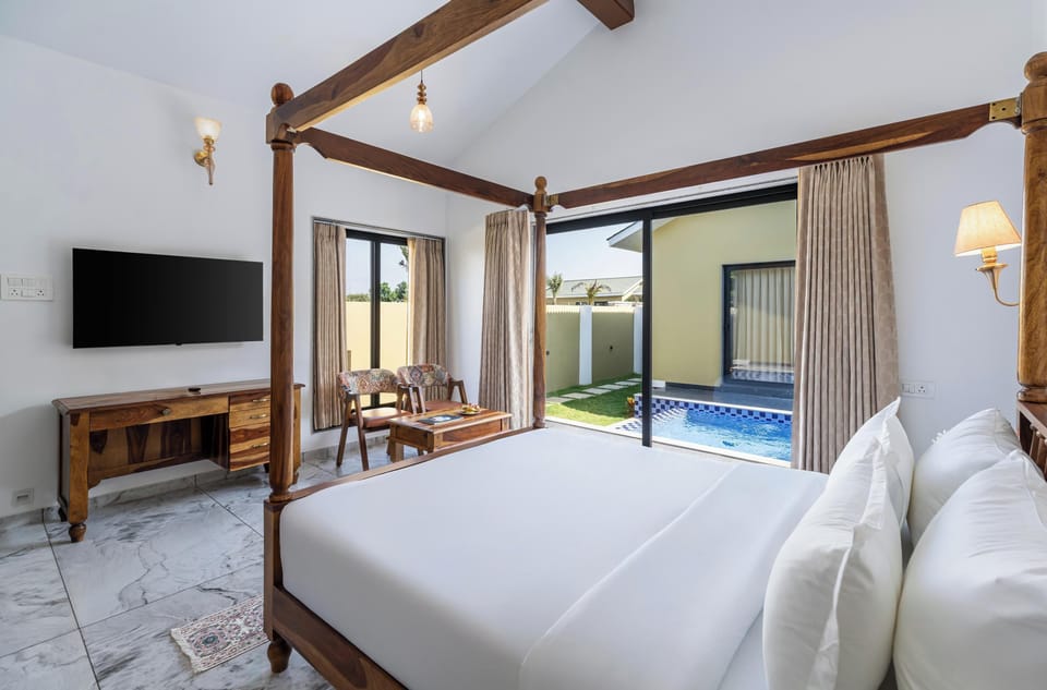 2 Bedroom Family Private Pool Villa with Mountain View | Premium bedding, down comforters, memory foam beds
