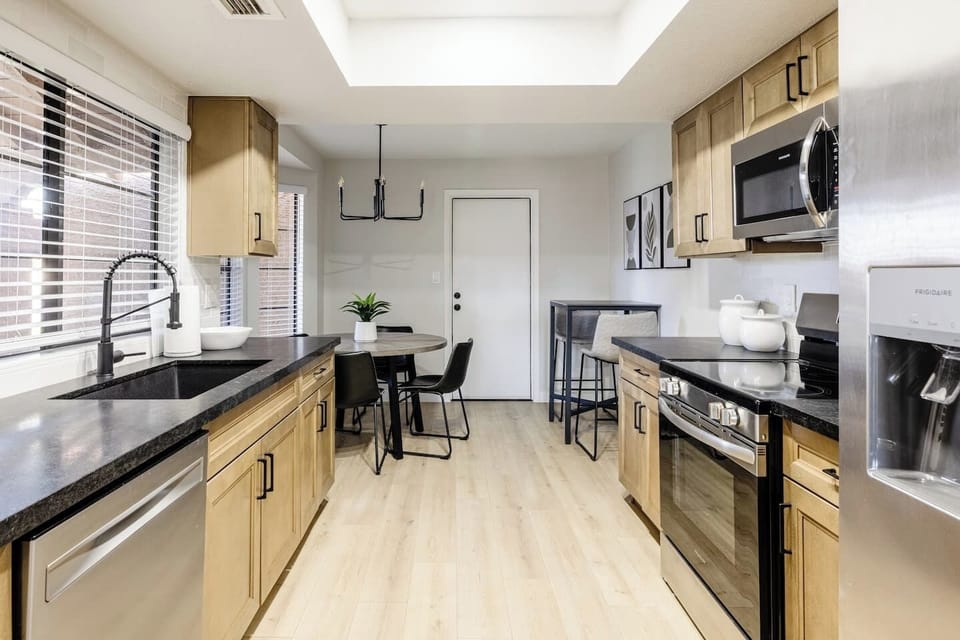 Plenty of counter space to cook homemade meals with our featured stainless steel kitchen appliances.