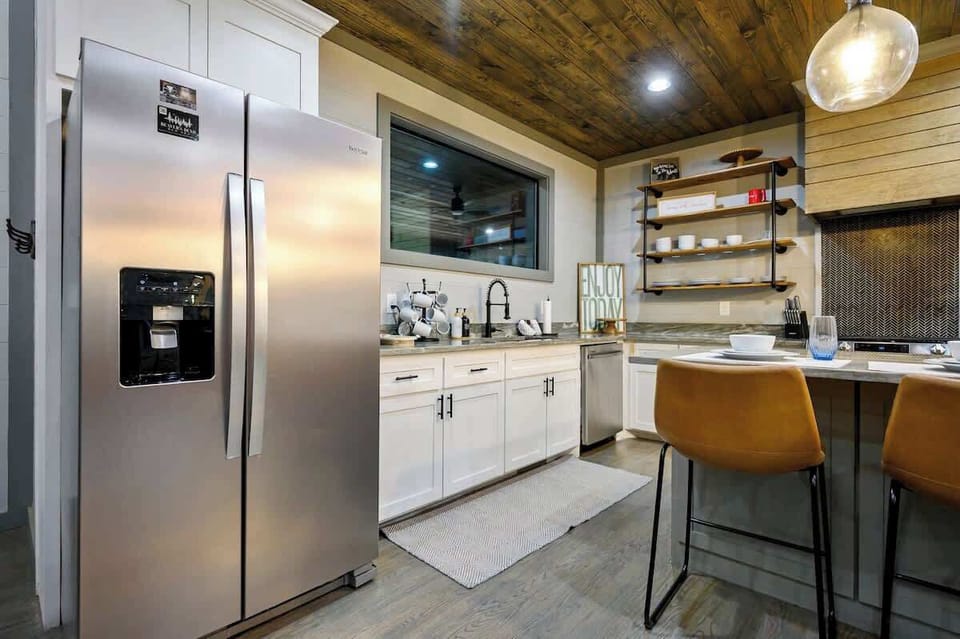 Rustic warmth. Modern convenience. The heart of the cabin.
