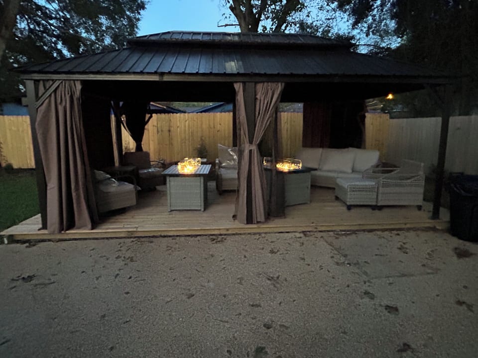 Gazebo with fire pits