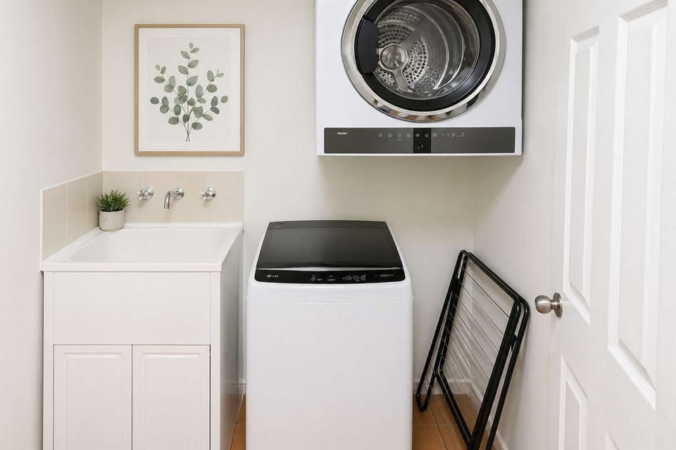 In-unit washer and dryer for guest use