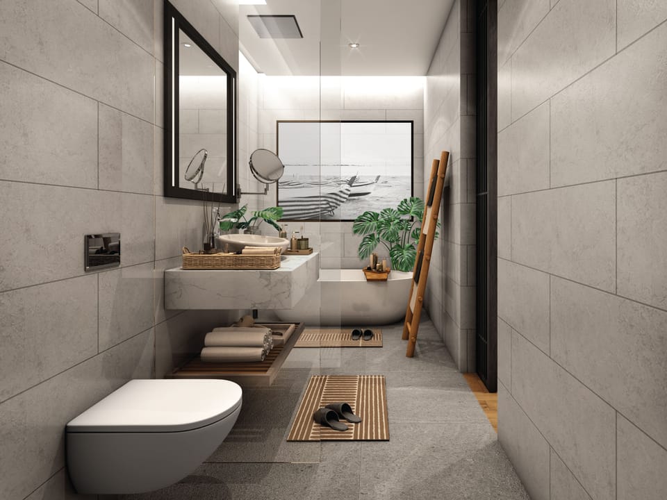 Designer toiletries, hair dryer, bathrobes, slippers