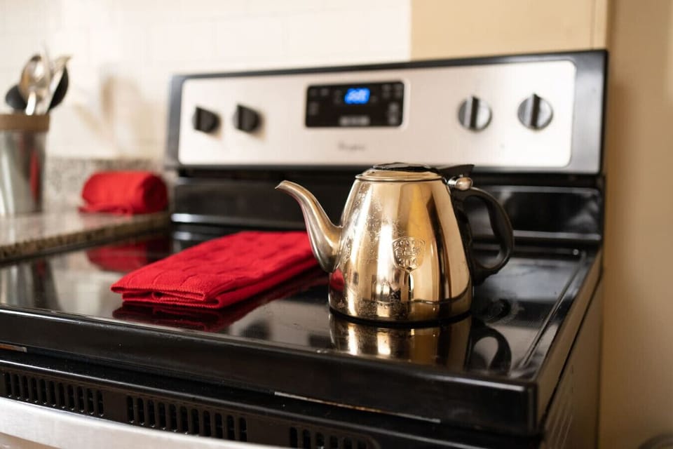 Brew tea or coffee as you prepare meals in this fully equipped kitchen.