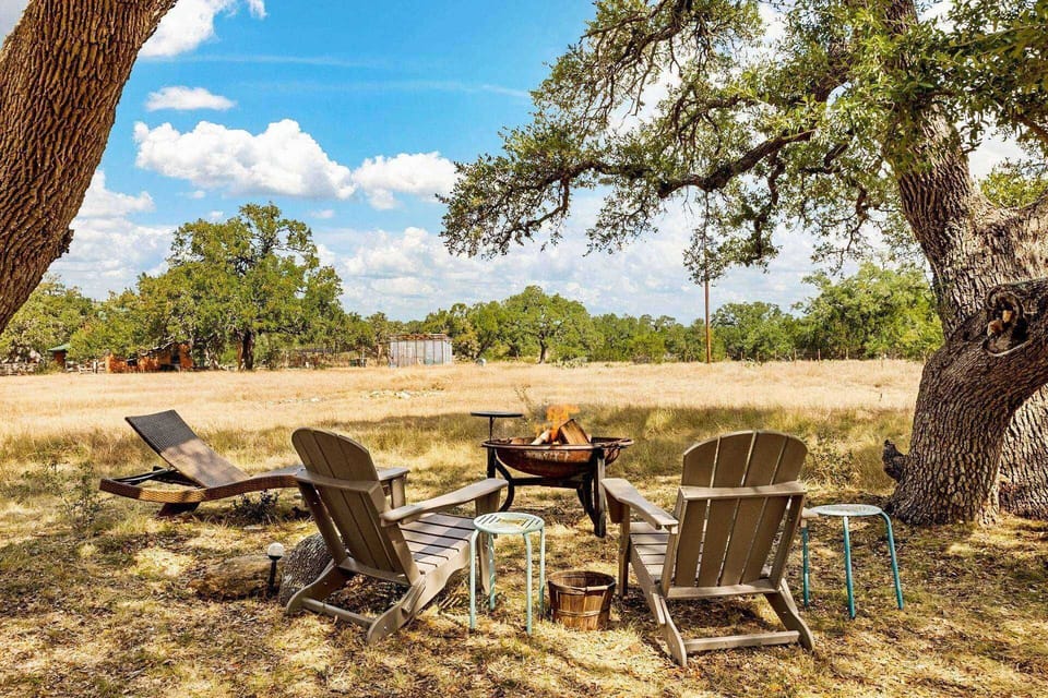 Cozy up around the outdoor fire pit for evenings under the stars—available when local burn bans are not in effect.