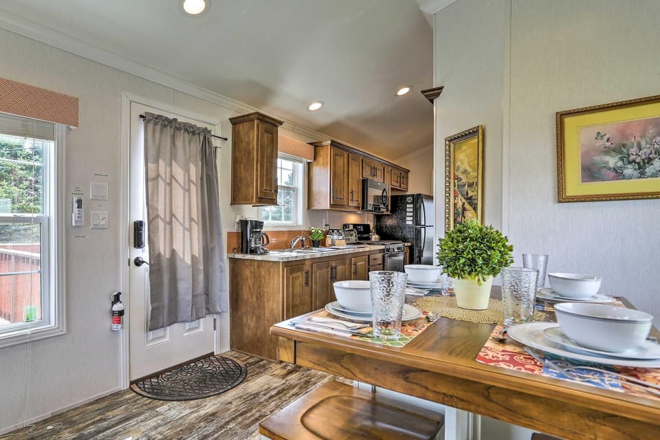Cozy dining area with rustic charm and natural light