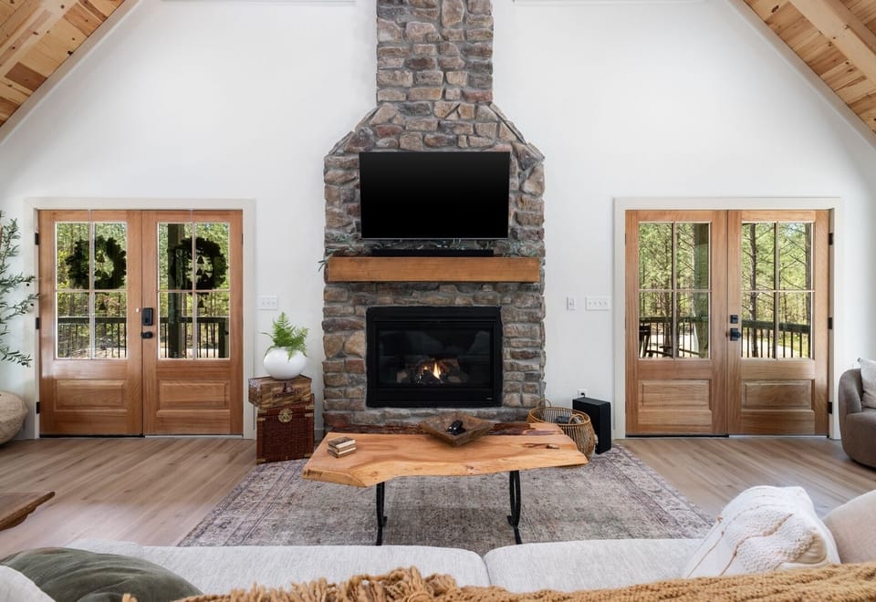 The hearth is the cabin's heart . . .  