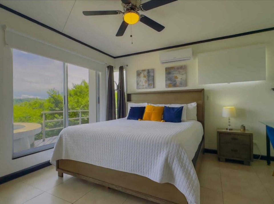 Lower level bedroom with king bed and plunge pool right outside the door.  