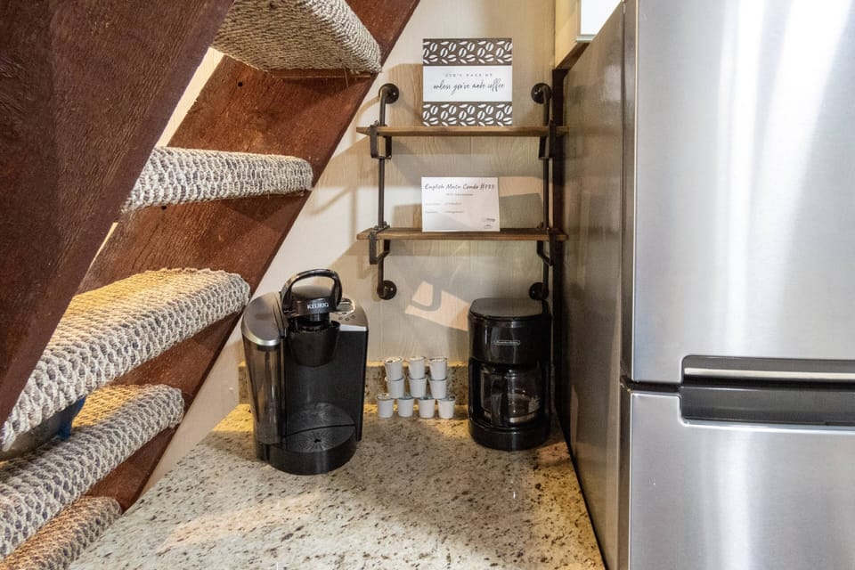 Need coffee?  This condo comes equipped with a Keurig and Drip Coffee Maker