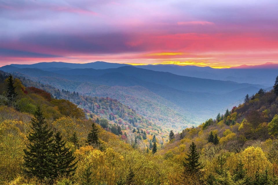 The Great Smoky Mountains are known for their stunning sunsets, thanks in part to that Smoky Mountain smoke