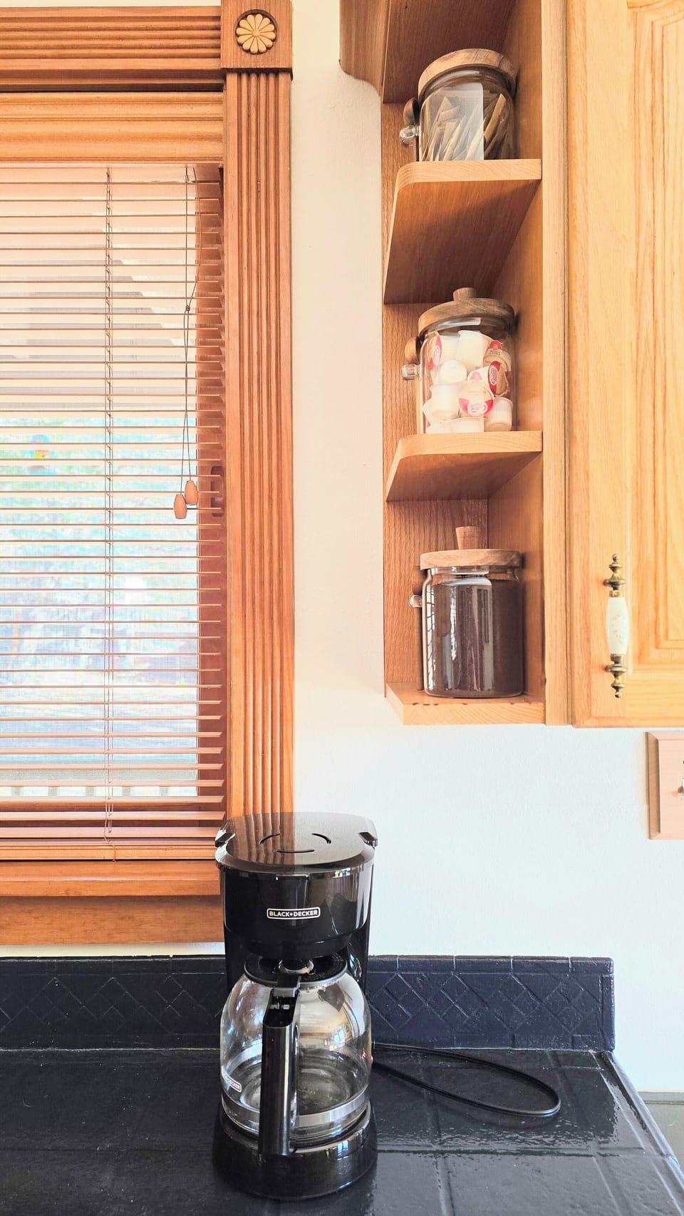 Fully stocked coffee bar