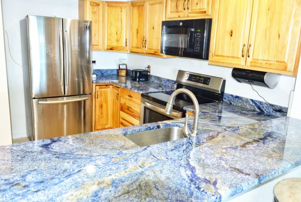 View of the kitchen from the dining area