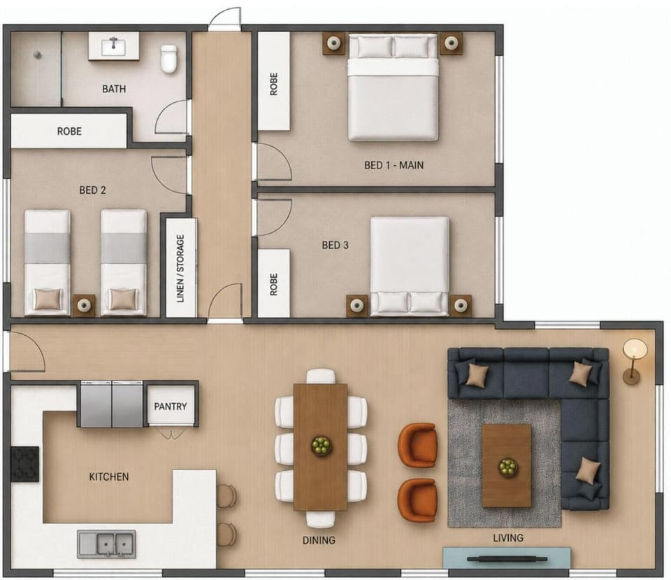 Superior 3 Bedroom House | Bed sheets