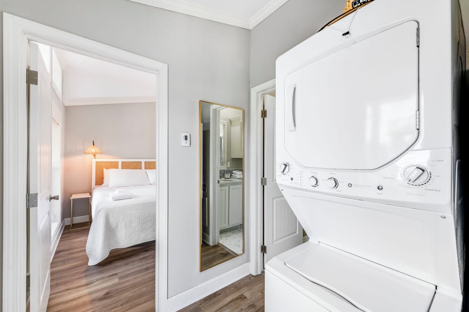 Your in-unit washer and dryer make extended stays effortless, with easy bedroom access and thoughtful design details throughout.