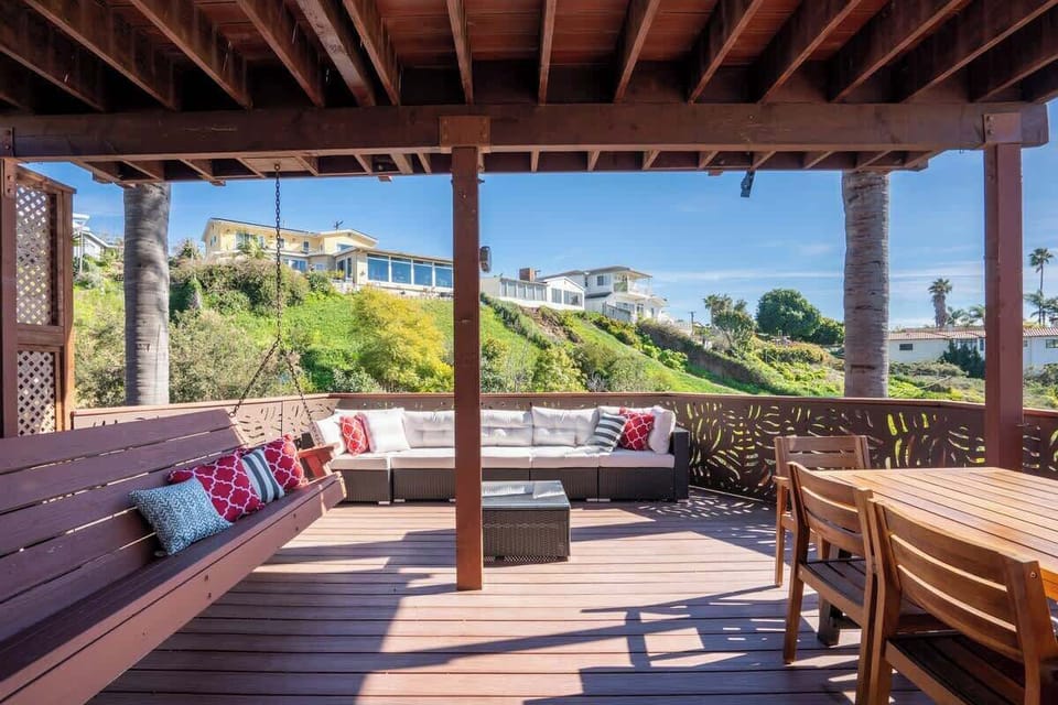 The lower deck area gives you a shady place to relax out of the sun 
