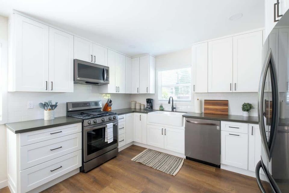 Make use of the stainless steel appliances within the gourmet kitchen