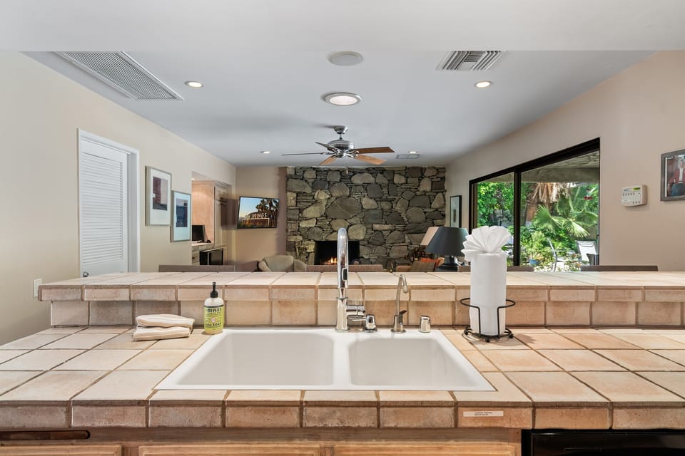 kitchen sink facing family room