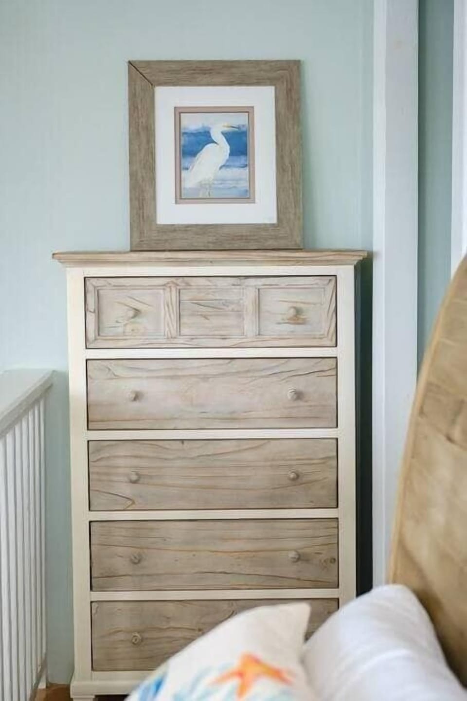 A dresser is provided for clothing storage.