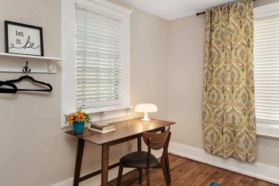 Dedicated workspace in first-floor bedroom.