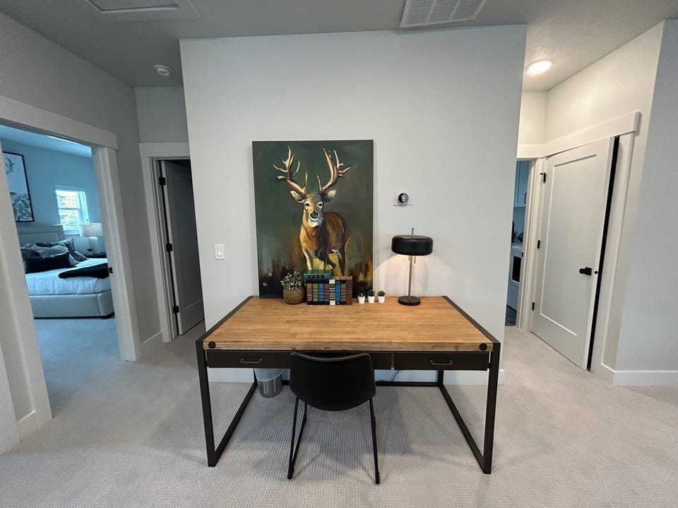 A loft office and Media space just outside the two queen bedrooms