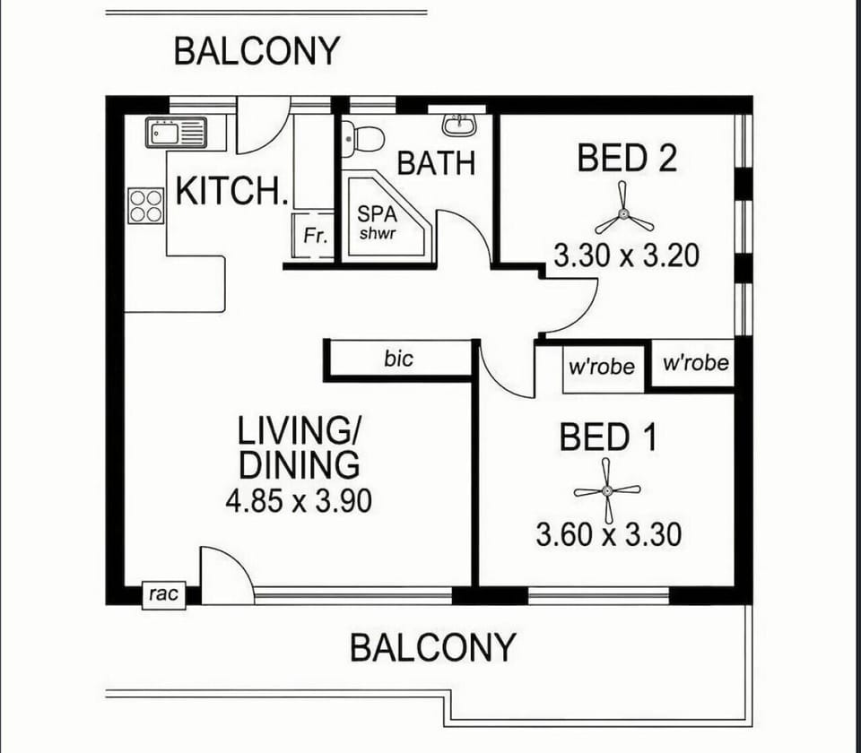 Thoughtfully designed layout offering open-plan living, two queen bedrooms, and easy flow to the outdoor area.