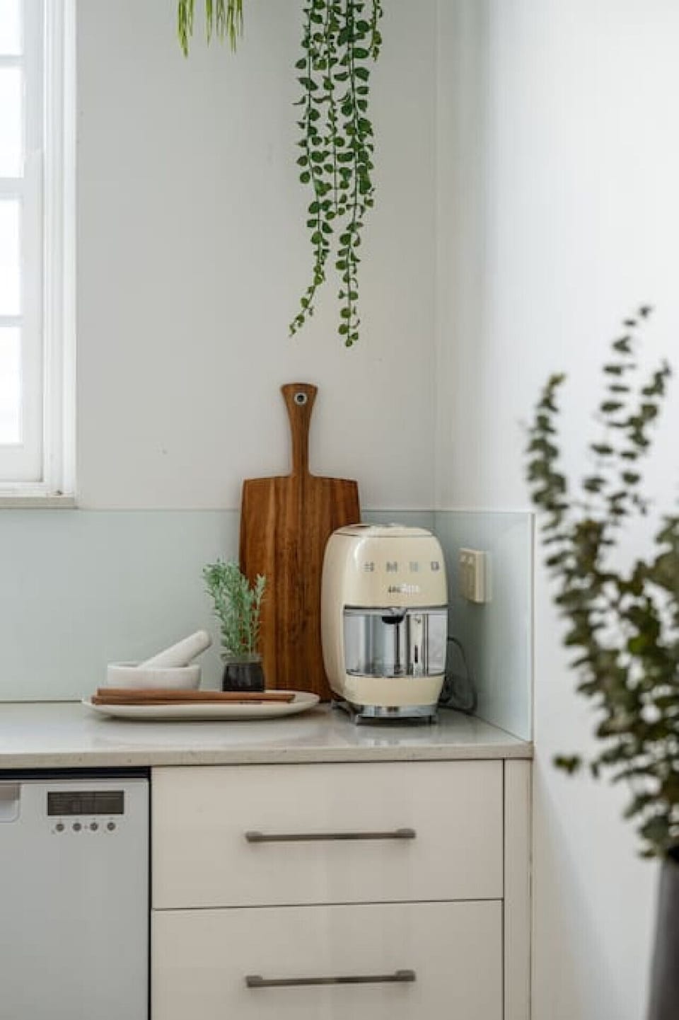 Start your day with a fresh coffee from the SMEG coffee machine before heading out to explore.