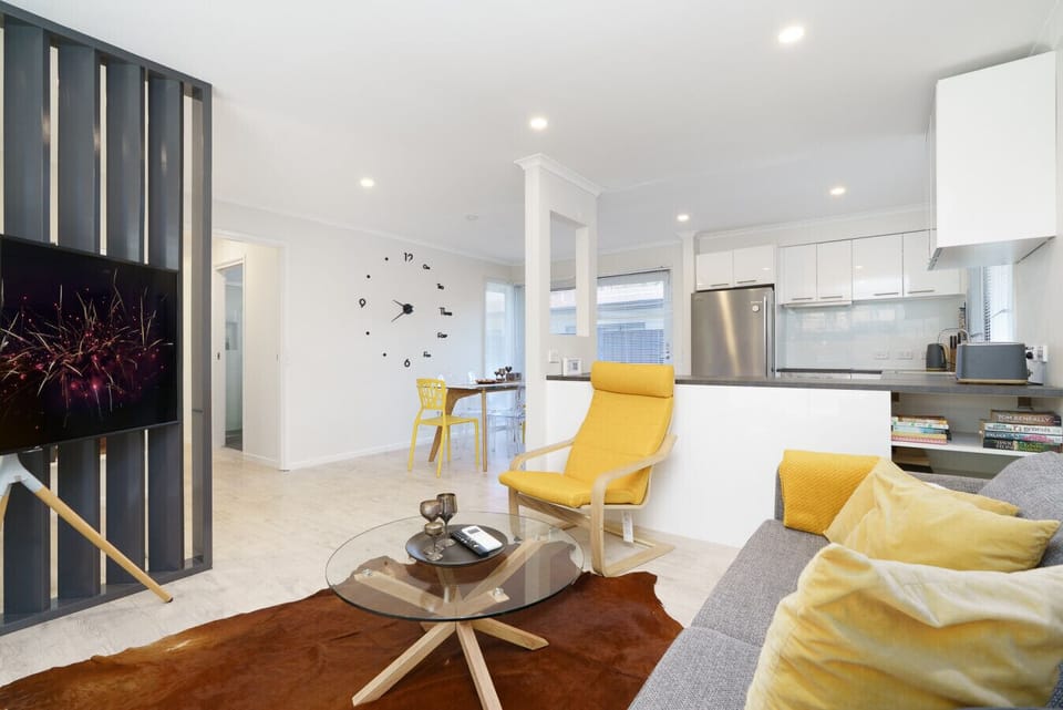 Settle into your own little entertainment haven for slow mornings and movie-night unwind