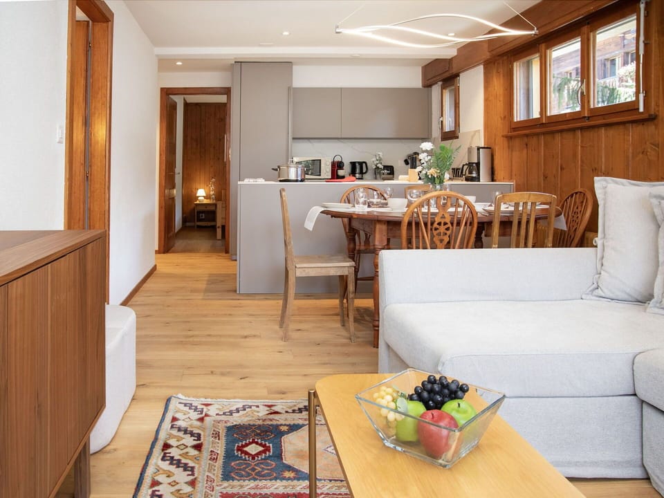 Furniture, Interior Design, Flooring, Floor, Wood, Ceiling, Table, Room, Couch, Kitchen & Dining Room Table