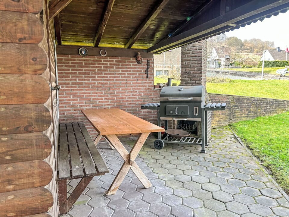 Wood, Furniture, Outdoor Furniture, Outdoor Table, Wood Stain, Hardwood, Chair, Backyard, Shade, Brick